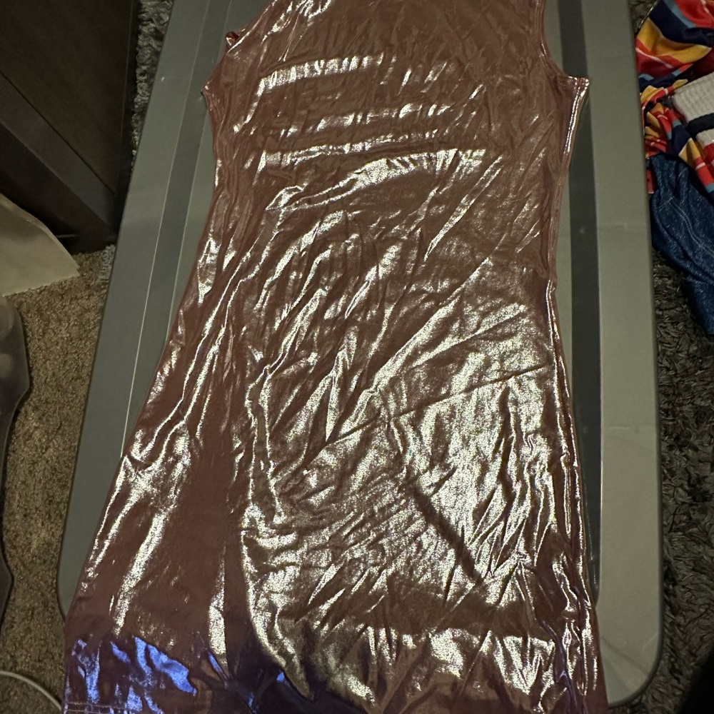 Shimmering Brown One Shoulder Dress
